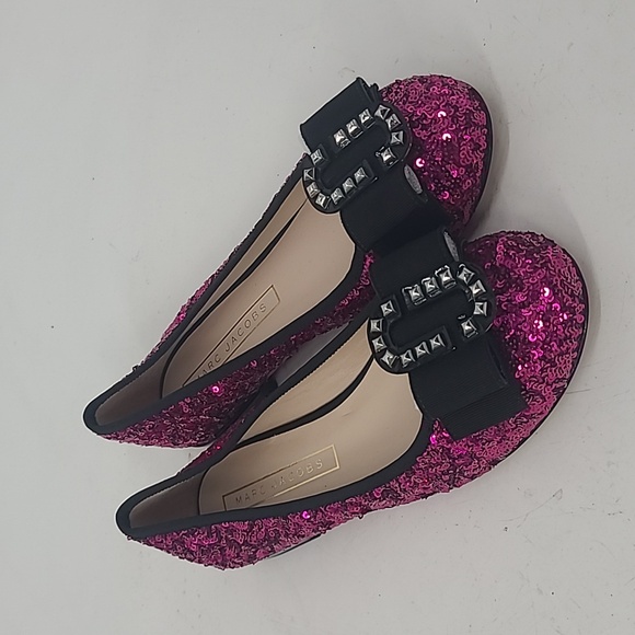 Marc Jacob's pink sequin ballet flats size 37.5 or 7.5 - Picture 1 of 12